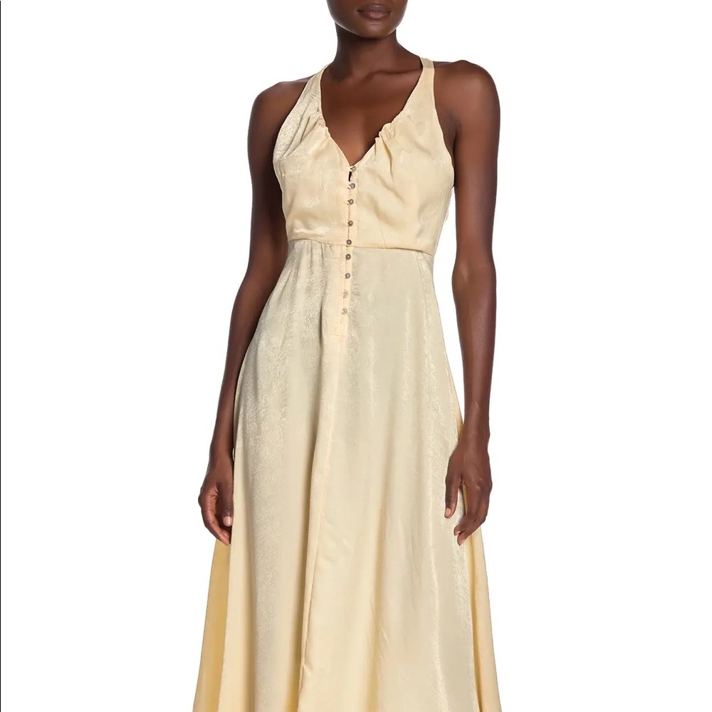 free people satin halter maxi dress